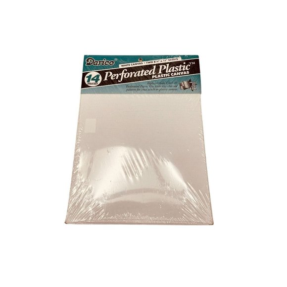 Darice Perforated Plastic Canvas Sheets for Cross Stitch White 8 1/4" x 11" - Picture 5 of 6